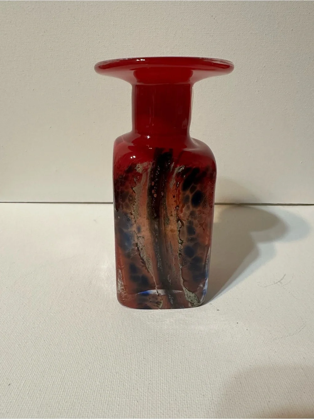 Atelier Beranek Signed Bohemian Art Glass Czech Republic Red